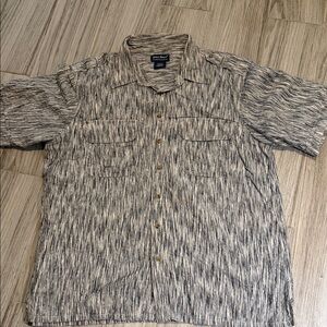 John Blair Short-Sleeve Casual Button-Down Shirt in Heathered Gray